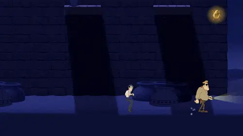Hank jumps over obstacle, screenshot from gameplay